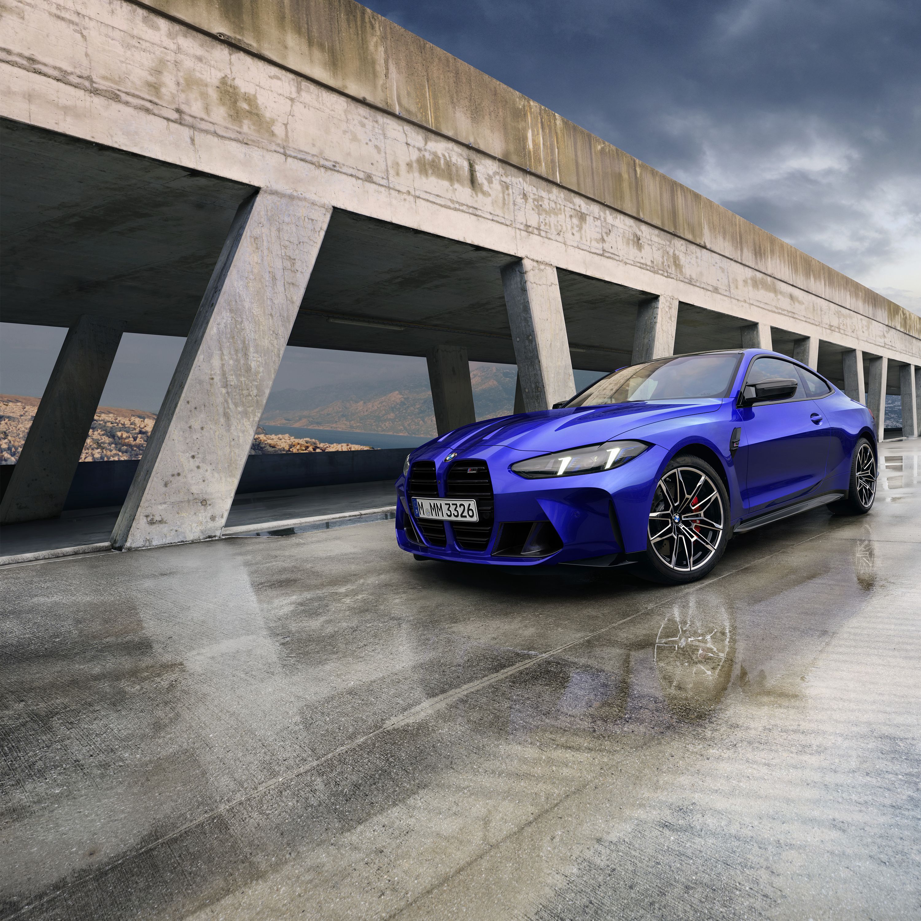 The New BMW M4 Competition in Marina Bay Blue Exterior View