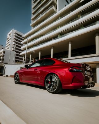 BMW M2 Coupé red rear view 