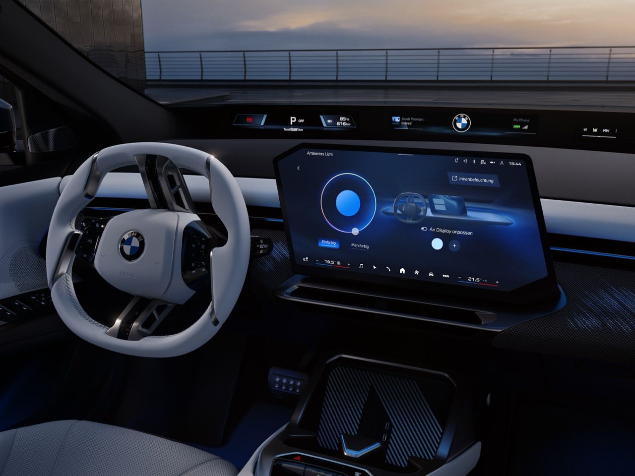 Detalhe do Panoramic iDrive do BMW iX3