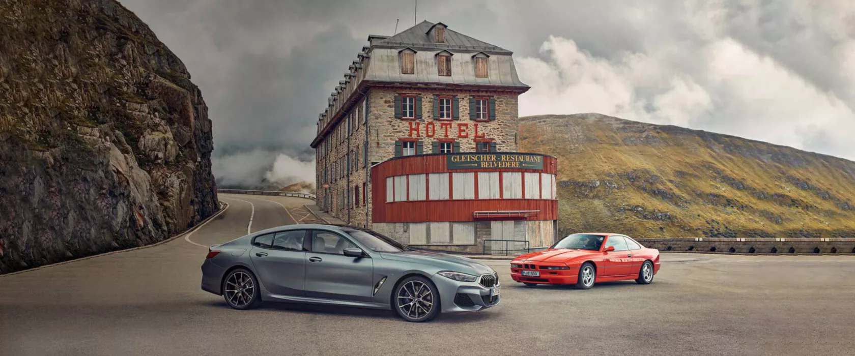 Trip over the Furka Pass in a BMW 8 Series Gran Coupé and its 30-year-old predecessor