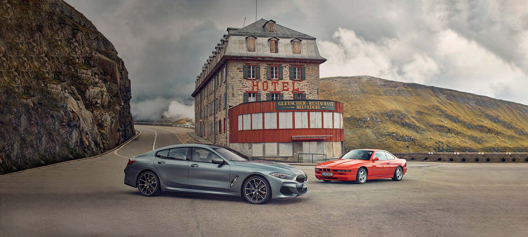 Trip over the Furka Pass in a BMW 8 Series Gran Coupé and its 30-year-old predecessor