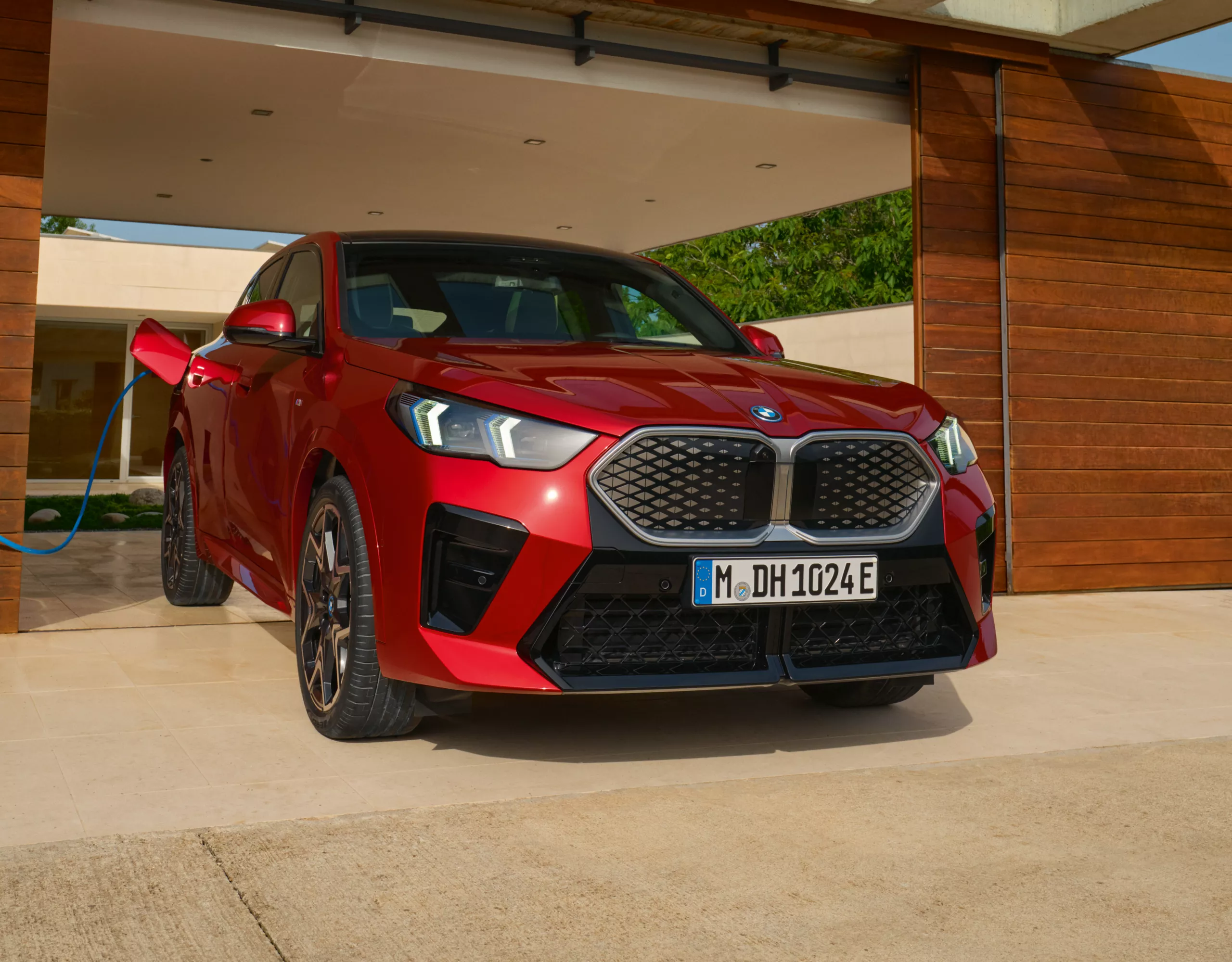 BMW iX2 red front view 