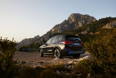 BMW iX3 black rear view