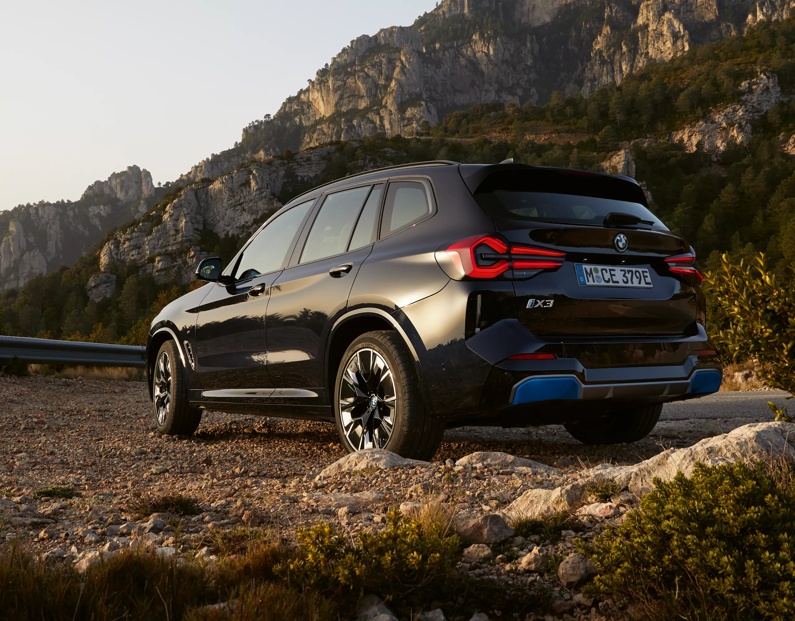 BMW iX3 black rear view