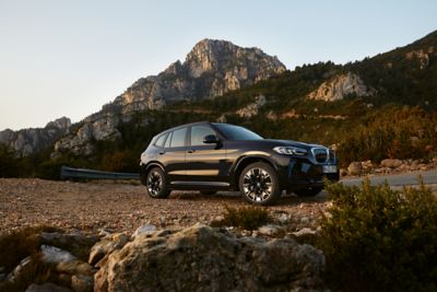 BMW iX3 black front view