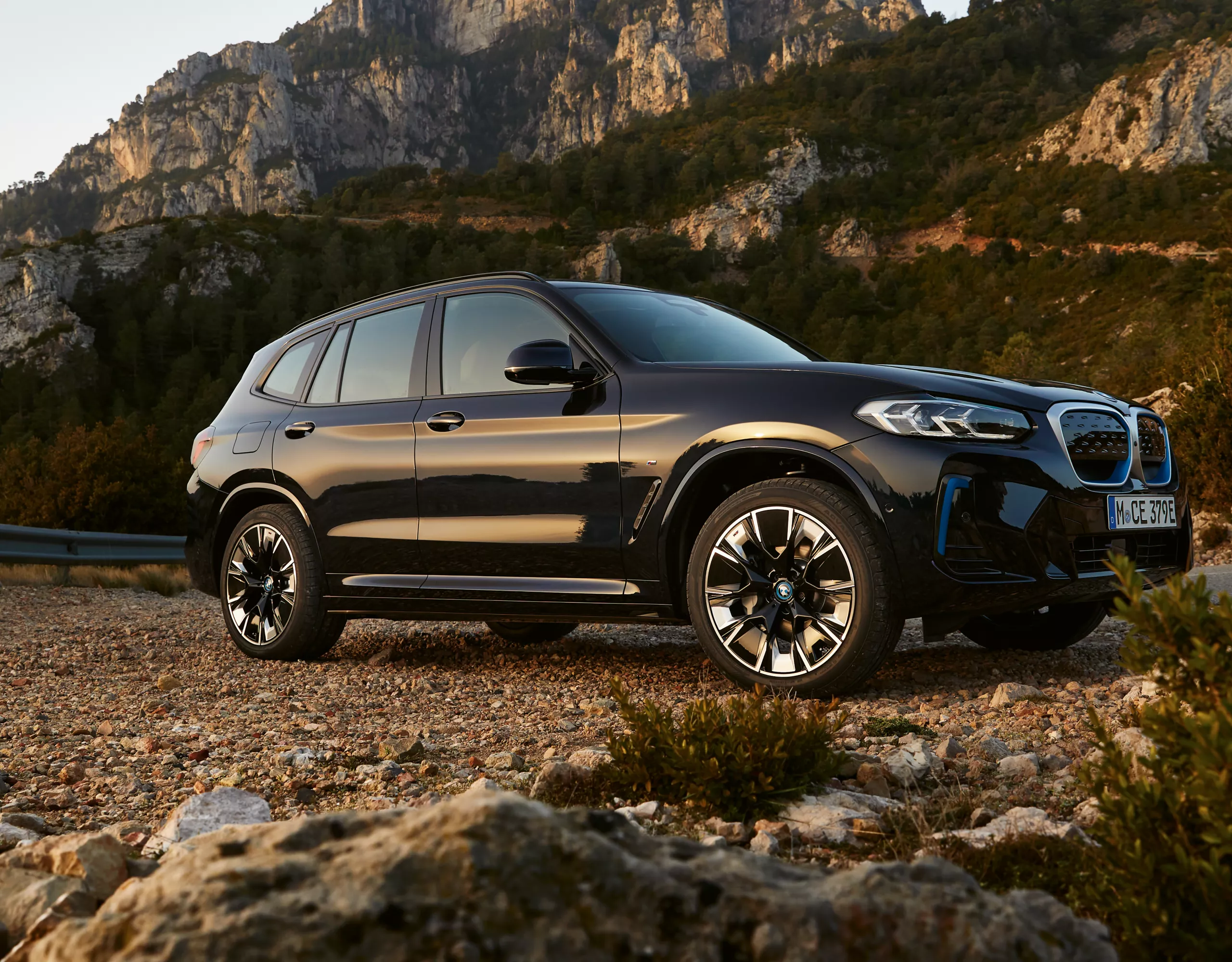 BMW iX3 black front view