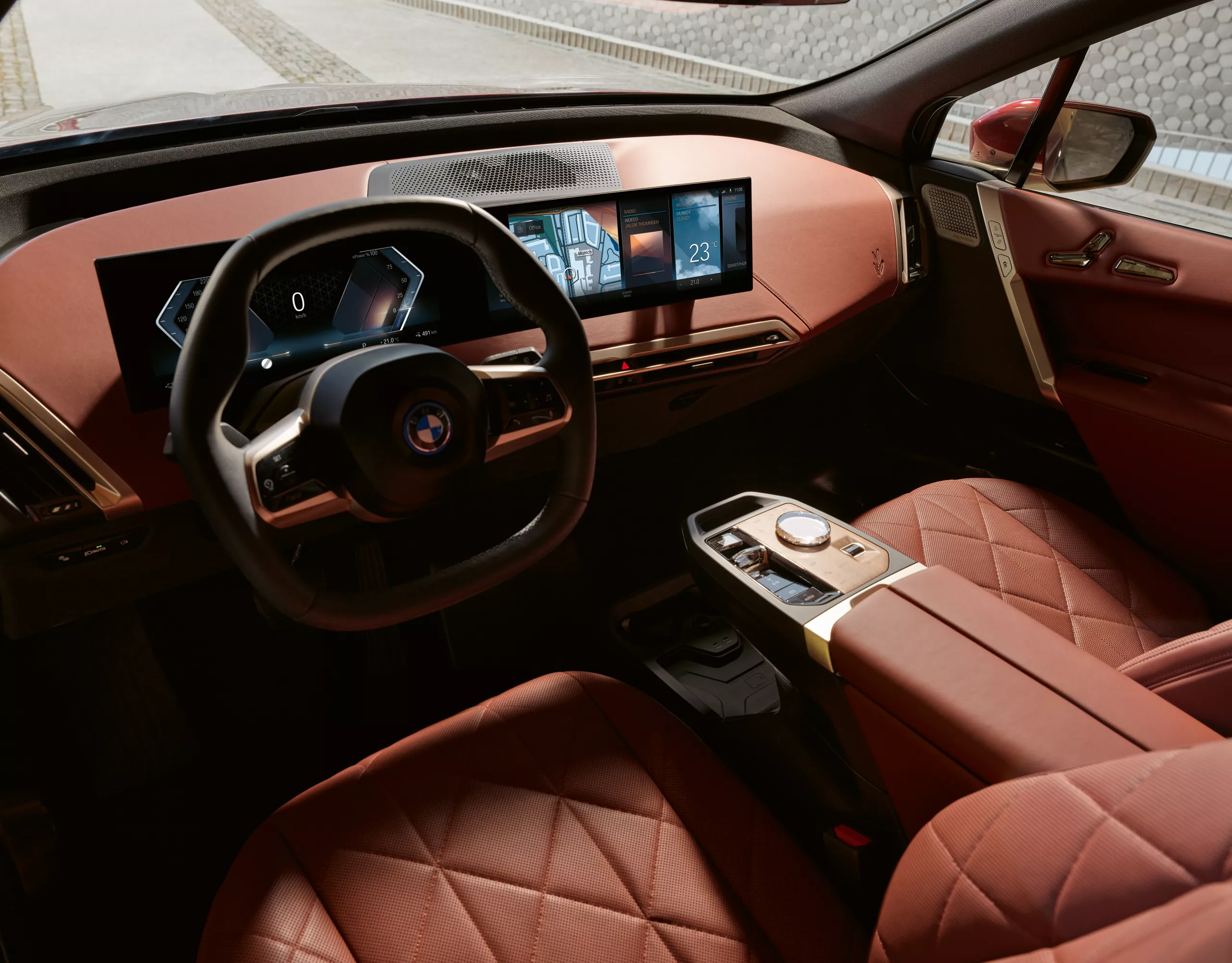 BMW iX red interior 