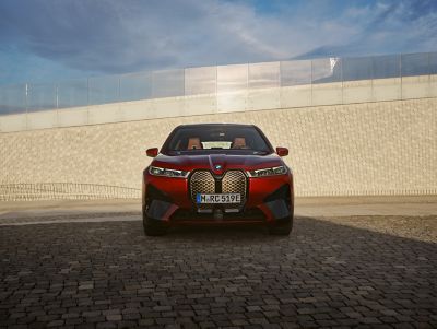 BMW iX red front view