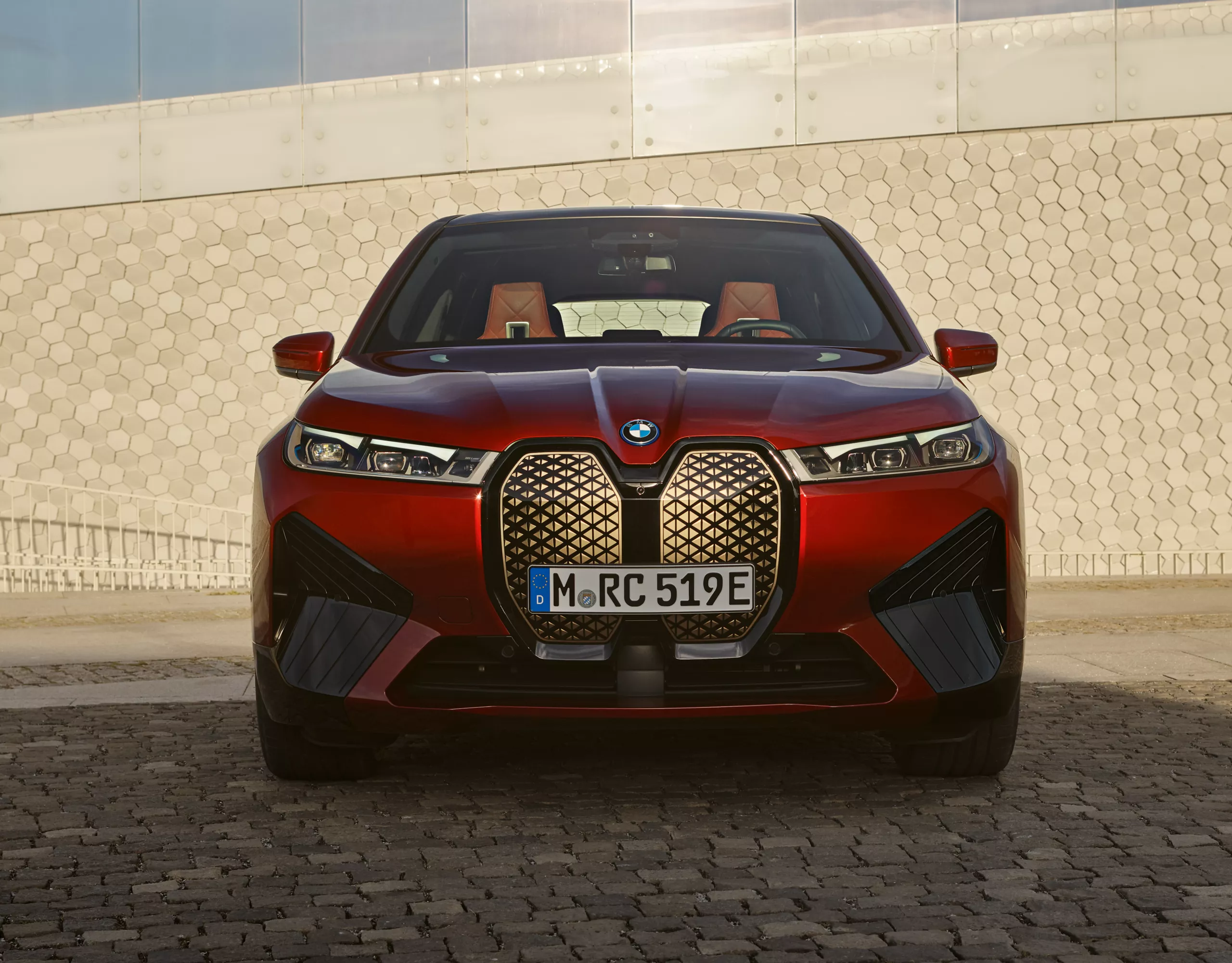 BMW iX red front view