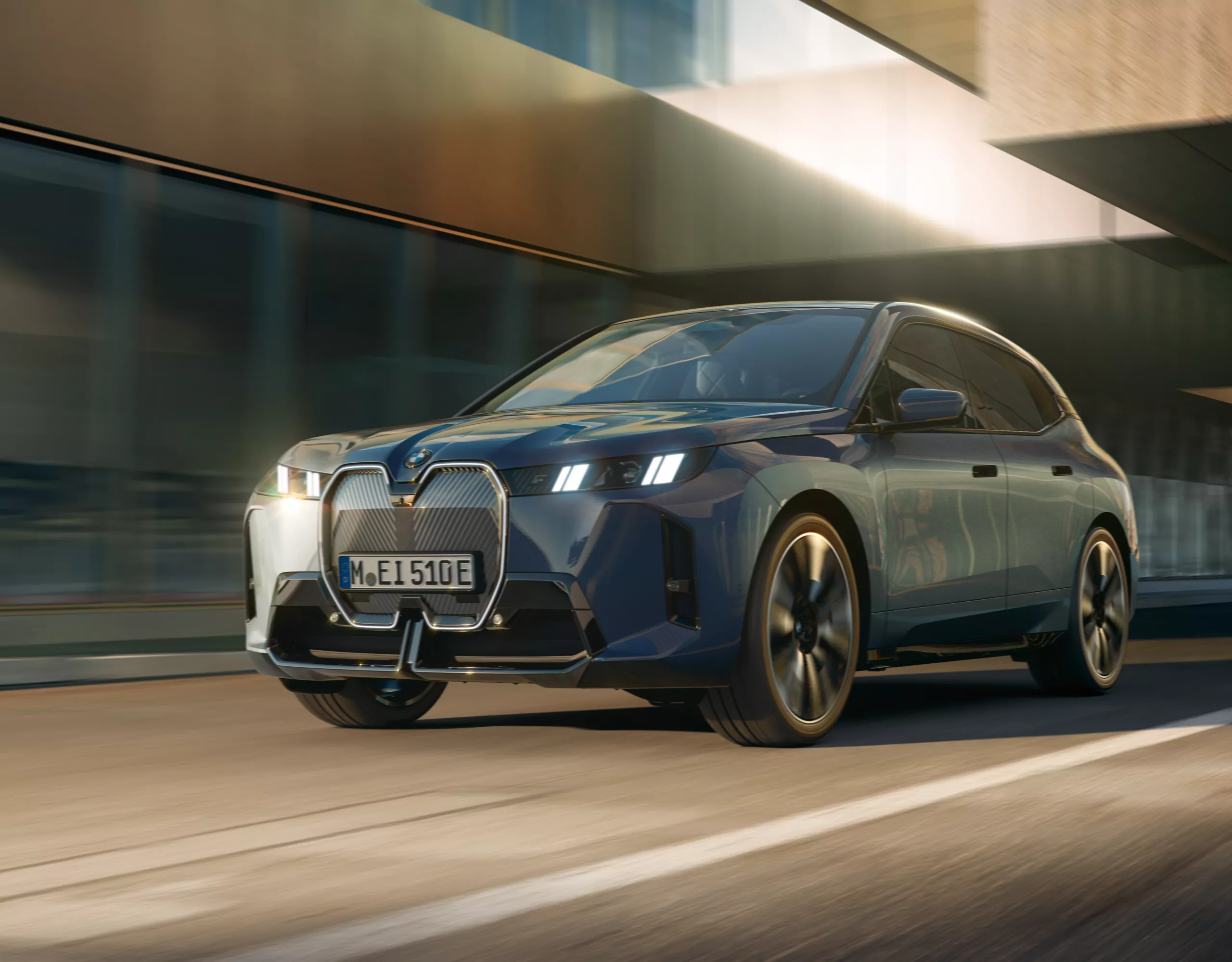 BMW iX black front view