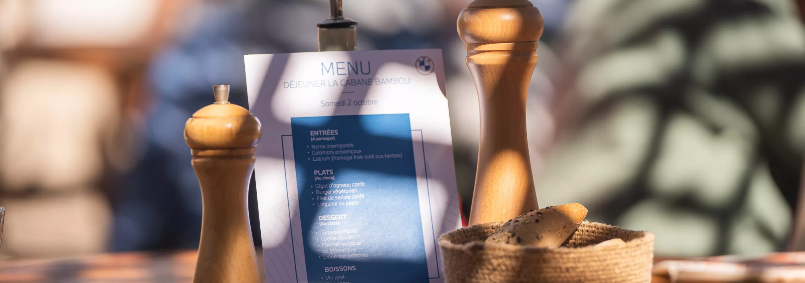 Menu d'un événement BMW Excellence Club