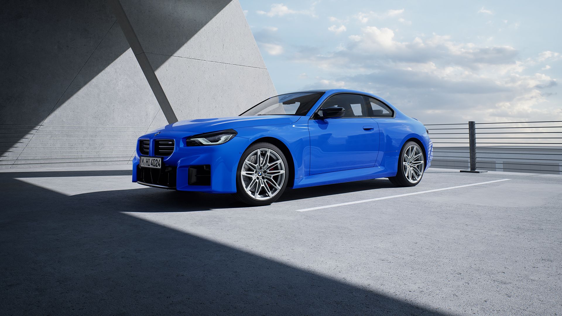 Ein blauer BMW M2