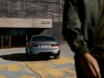 BMW 3 Series Sedan M models grey rear view 