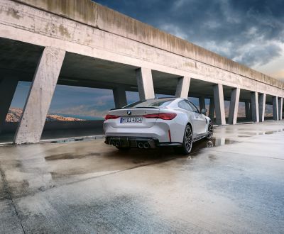 BMW 4 Series Coupé M Models white rear view