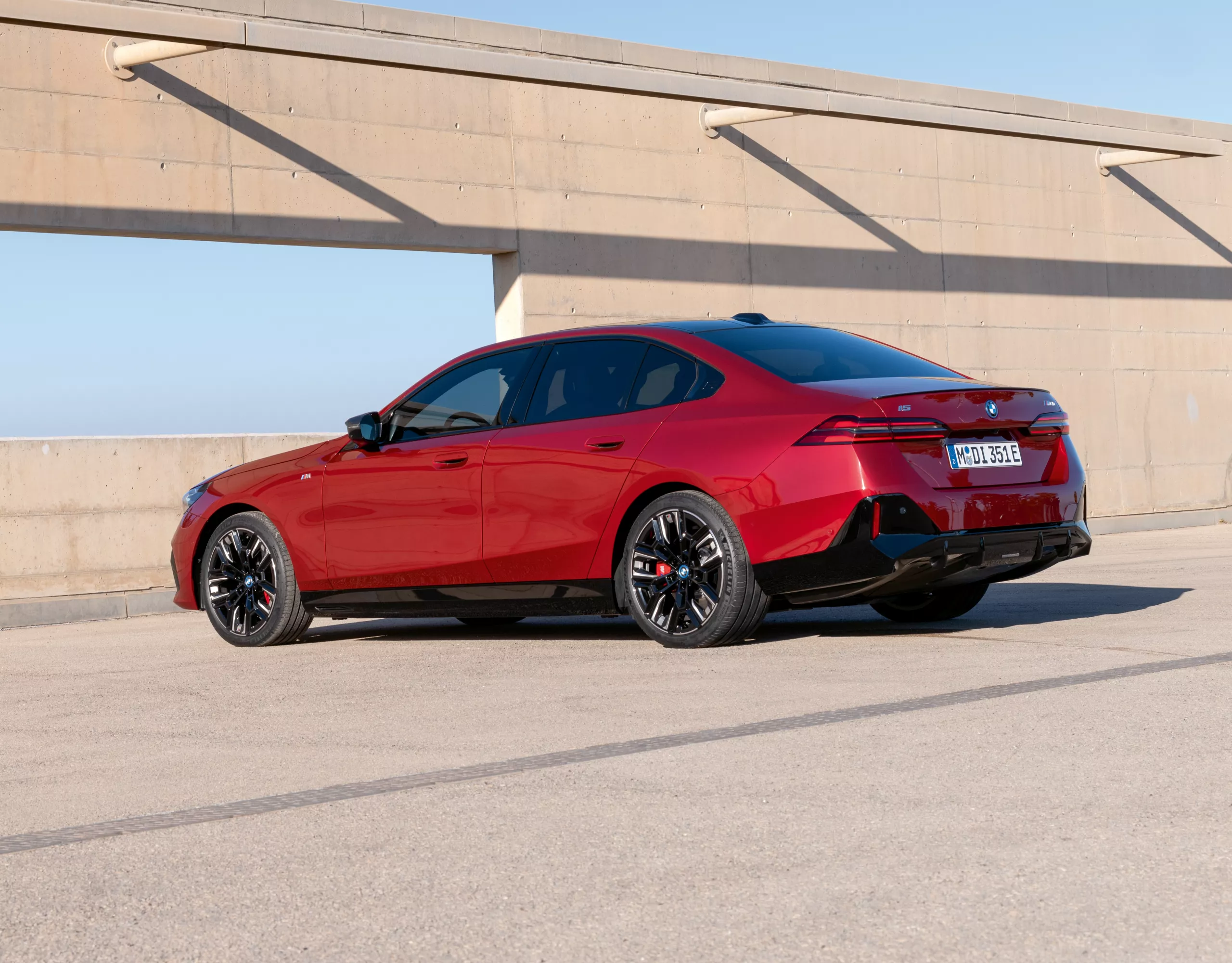 BMW M5 red rear view