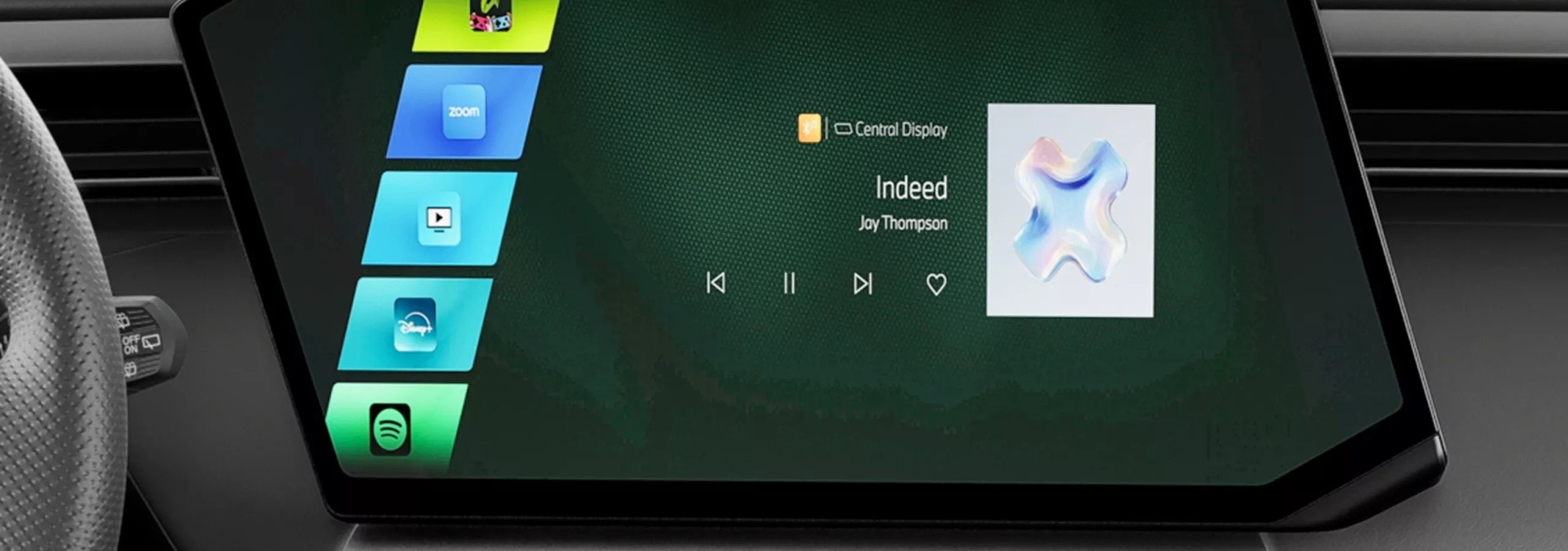 The BMW Curved Display, several apps running via BMW Operating System X