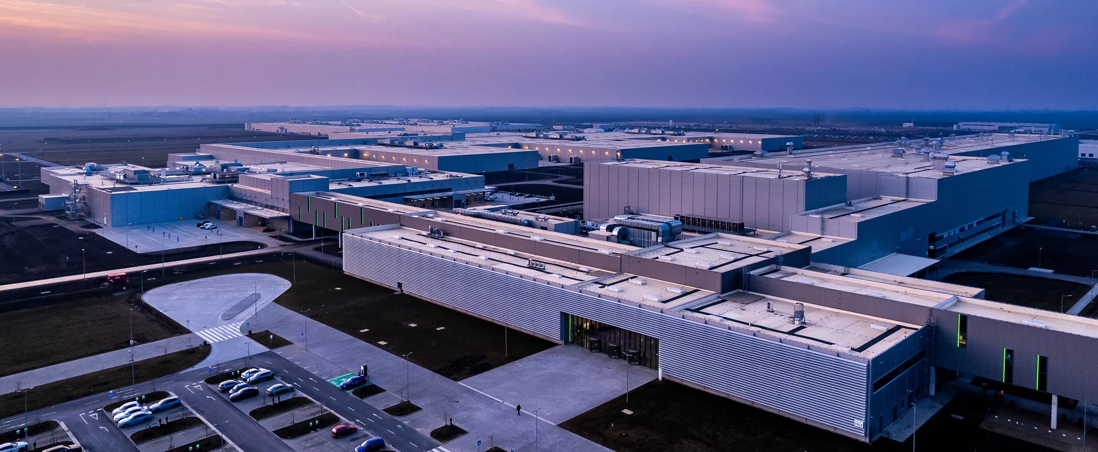 The exterior of the BMW plant in Debrechen, Hungary