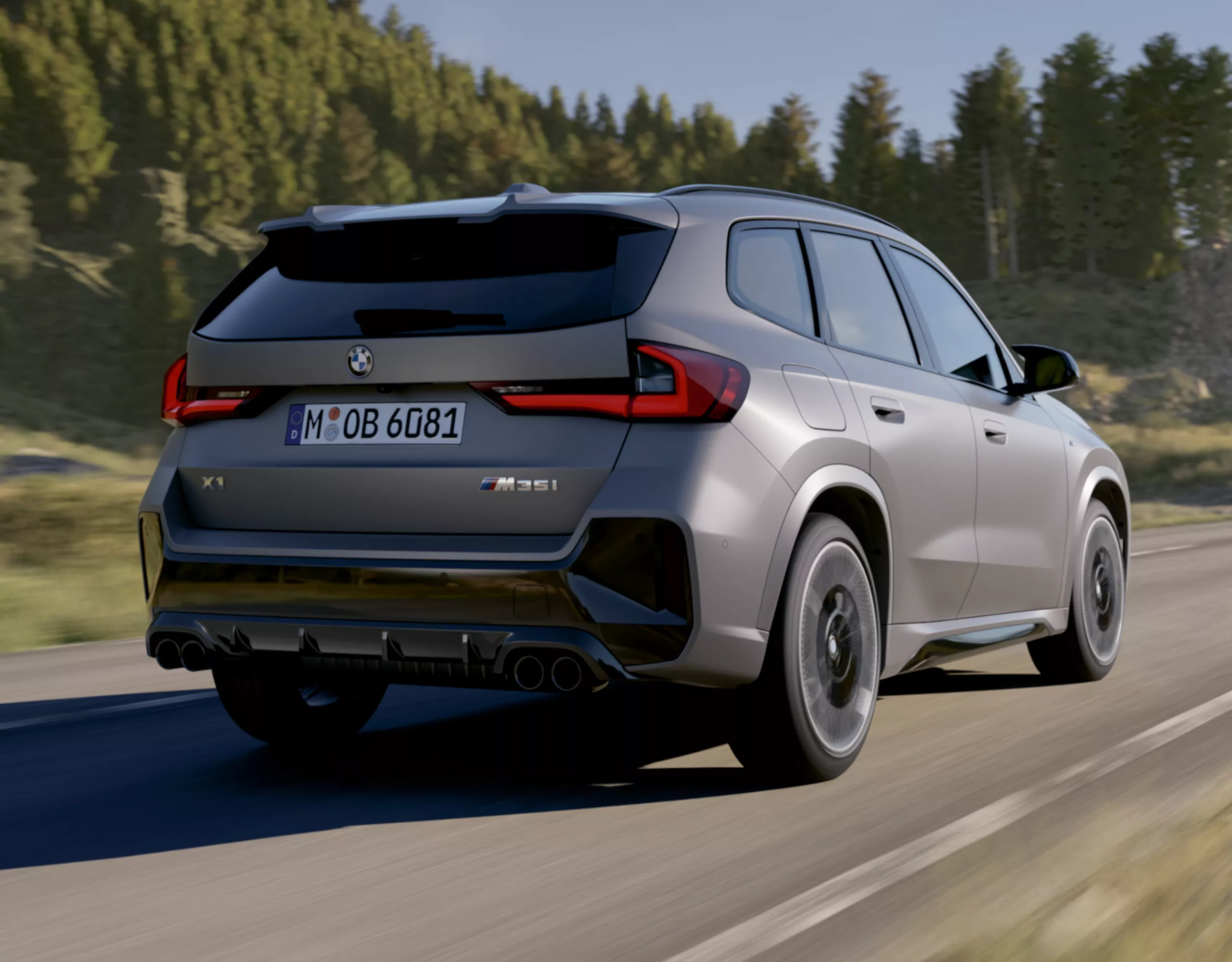 BMW X1 M35i xDrive grey rear view 