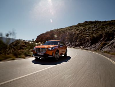 BMW X1 orange front view 