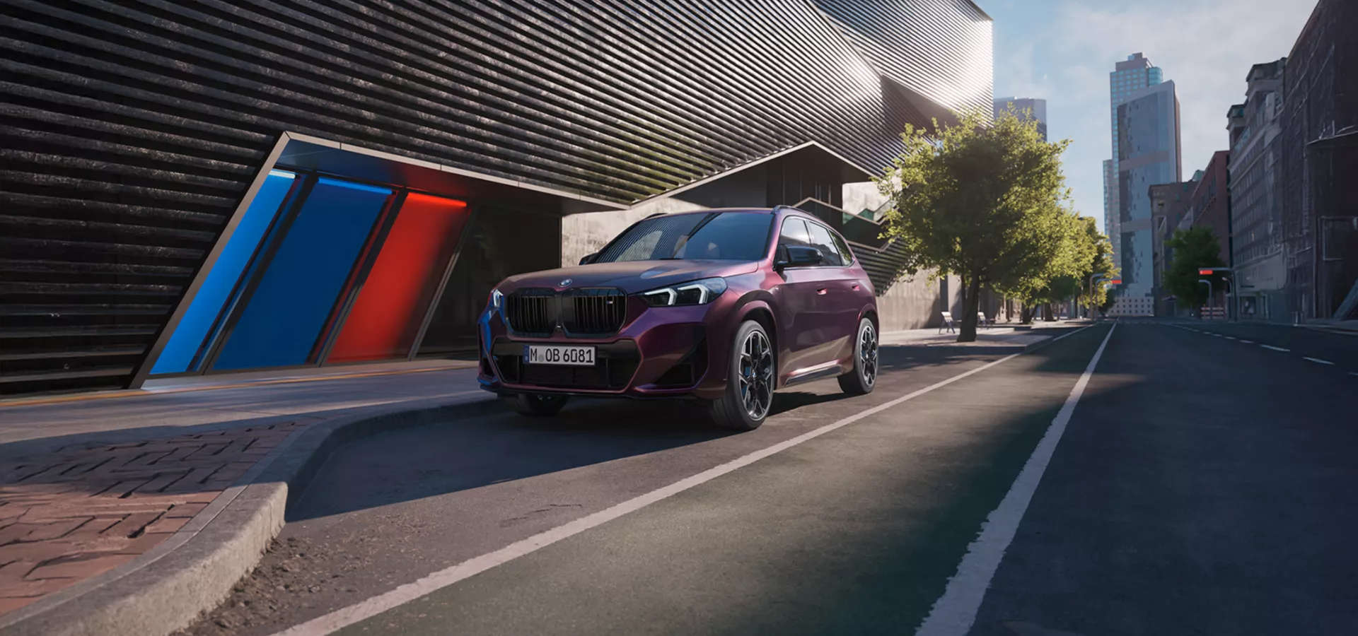Ein violetter BMW X1