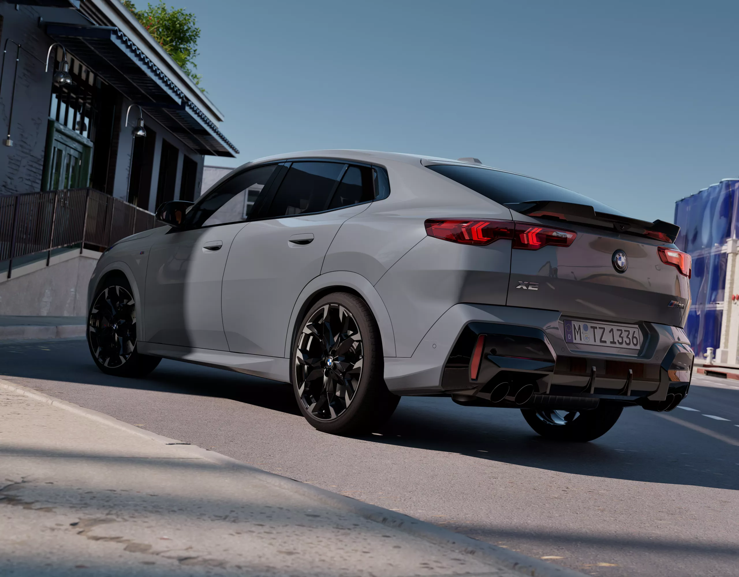 BMW X2 M35i xDrive grey rear view 