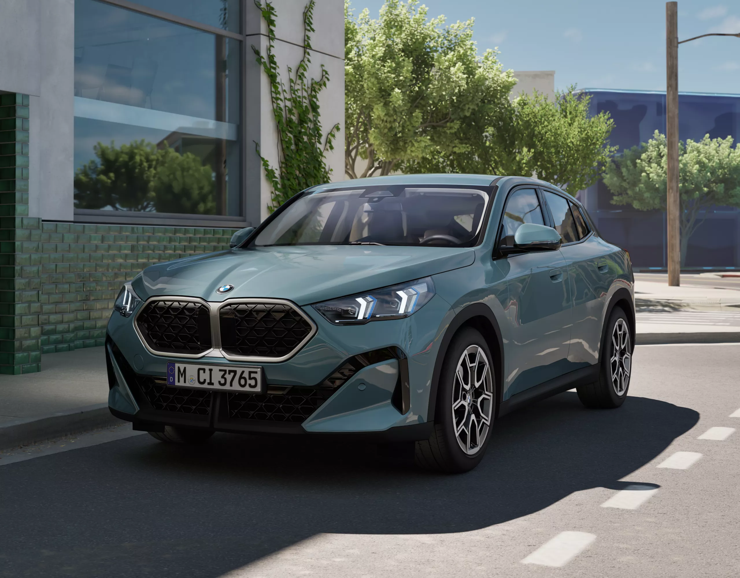 BMW X2 green front view 