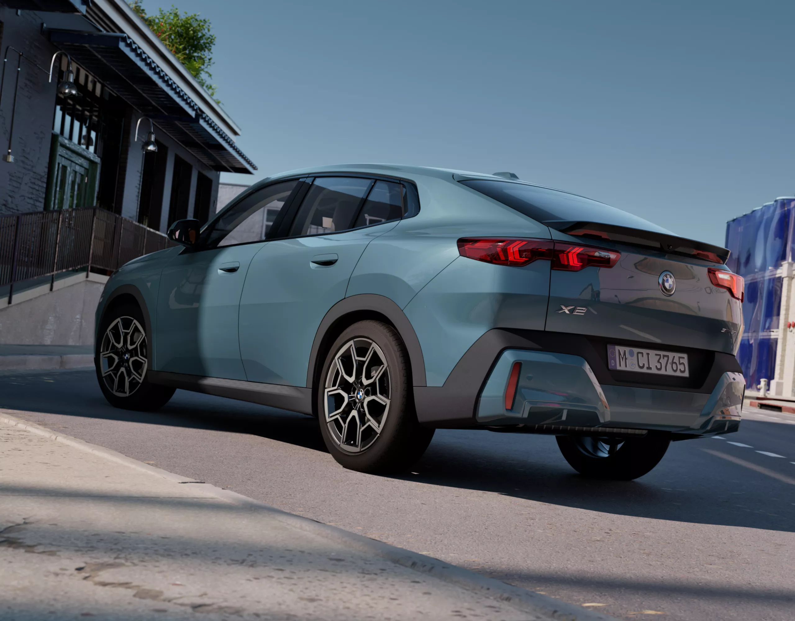 BMW X2 green rear view 