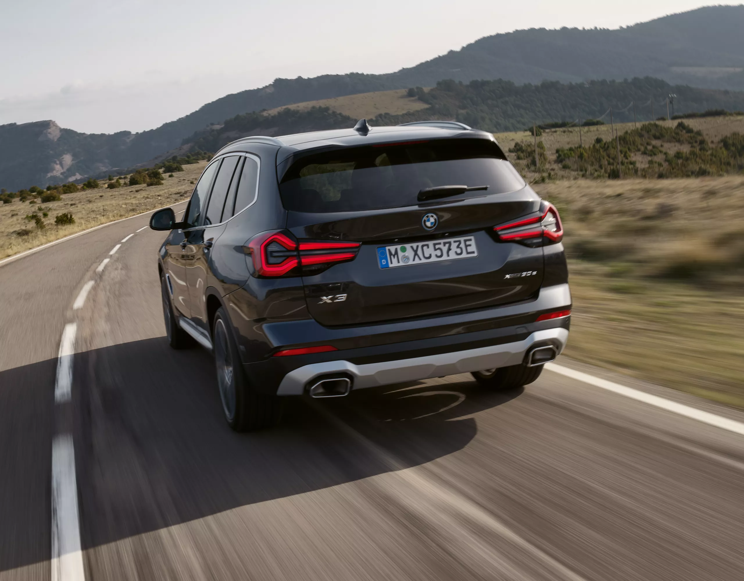 BMW X3 Plug-in Hybrid black rear view