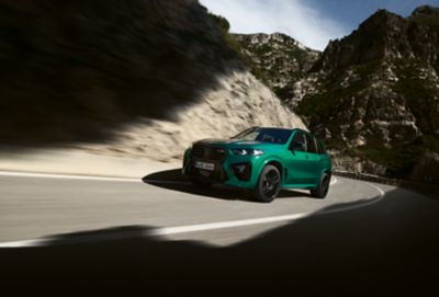 BMW X5 M green front view 