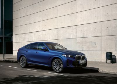 BMW X6 blue front view 