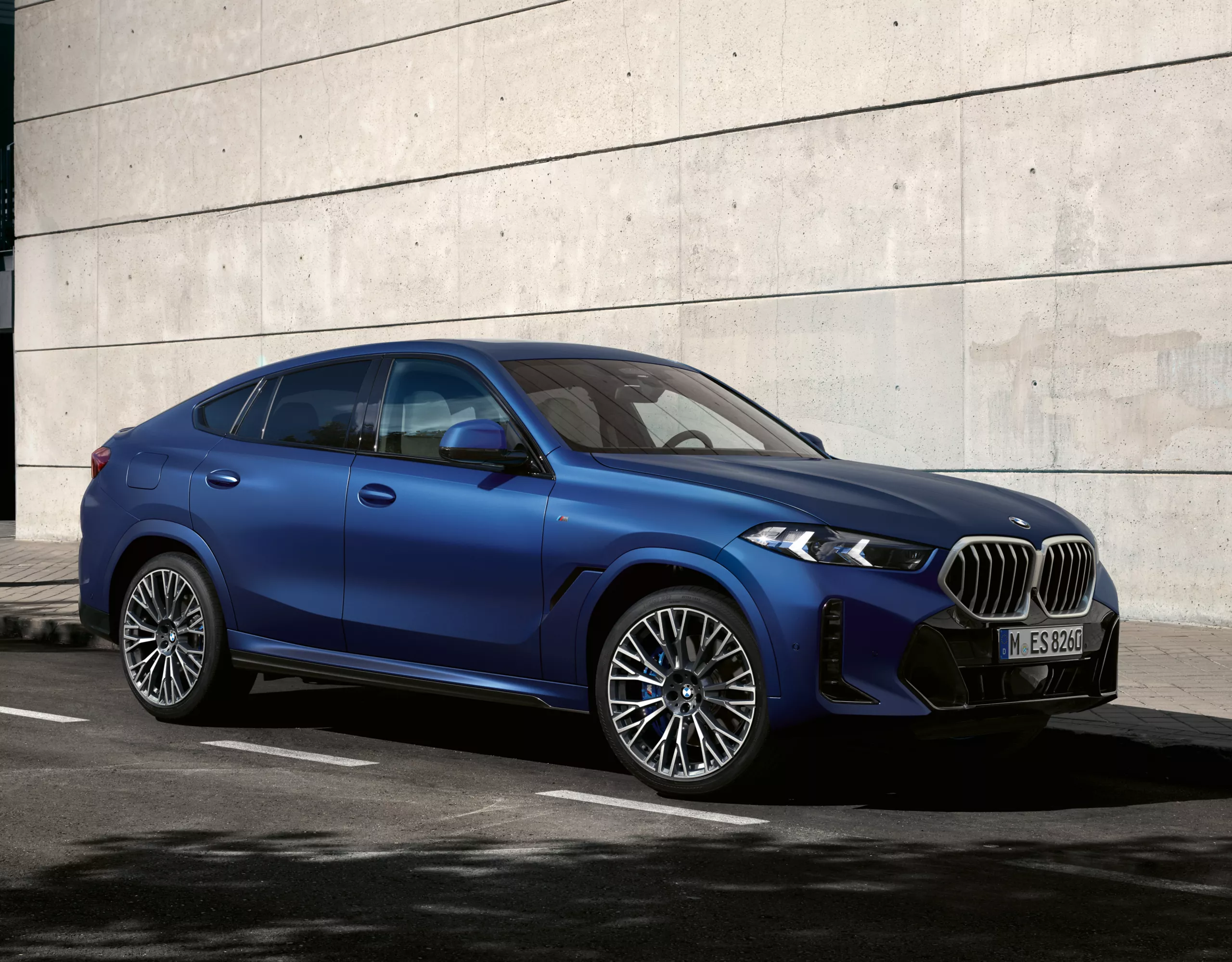 BMW X6 blue front view 