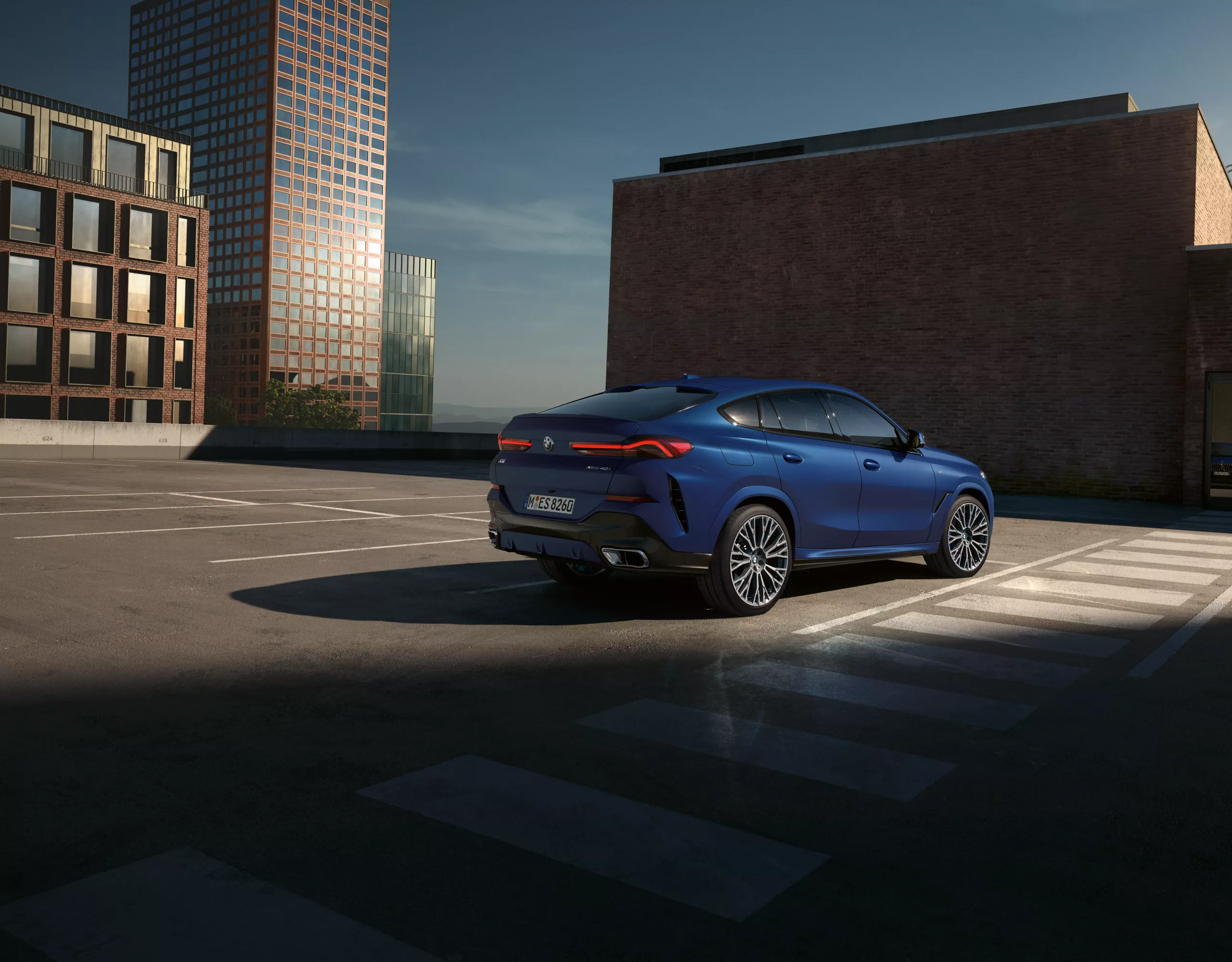 BMW X6 blue rear view 