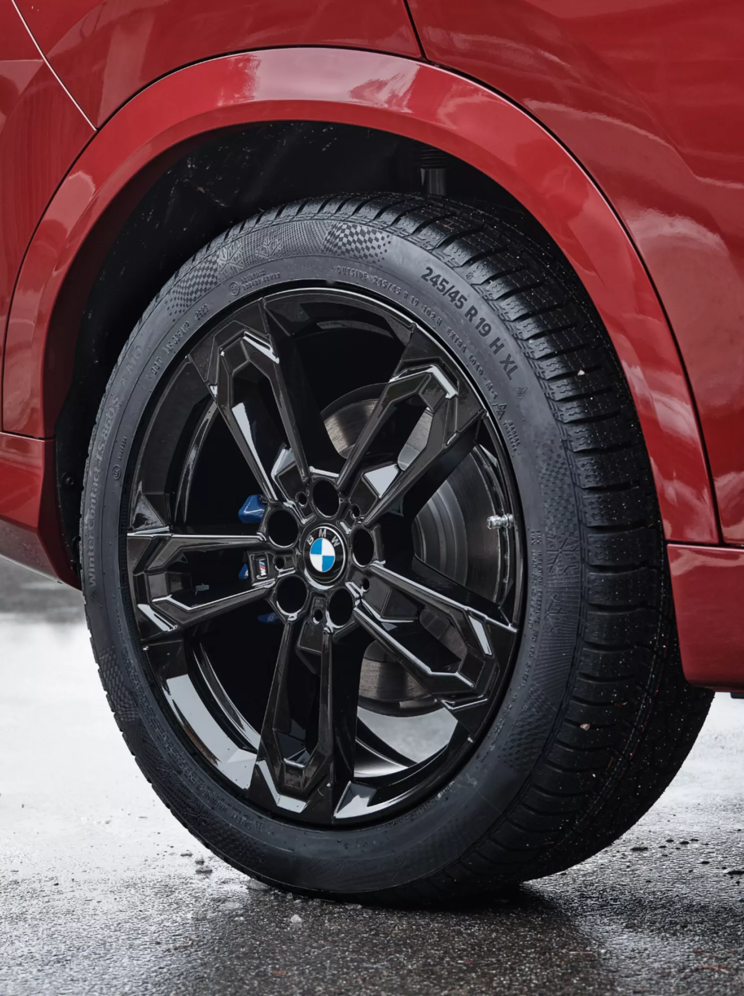 19" lichtmetalen M wiel met dubbele spaak 871 M Jet Black, compleet winterwiel Originele BMW accessoires voor herfst en winter