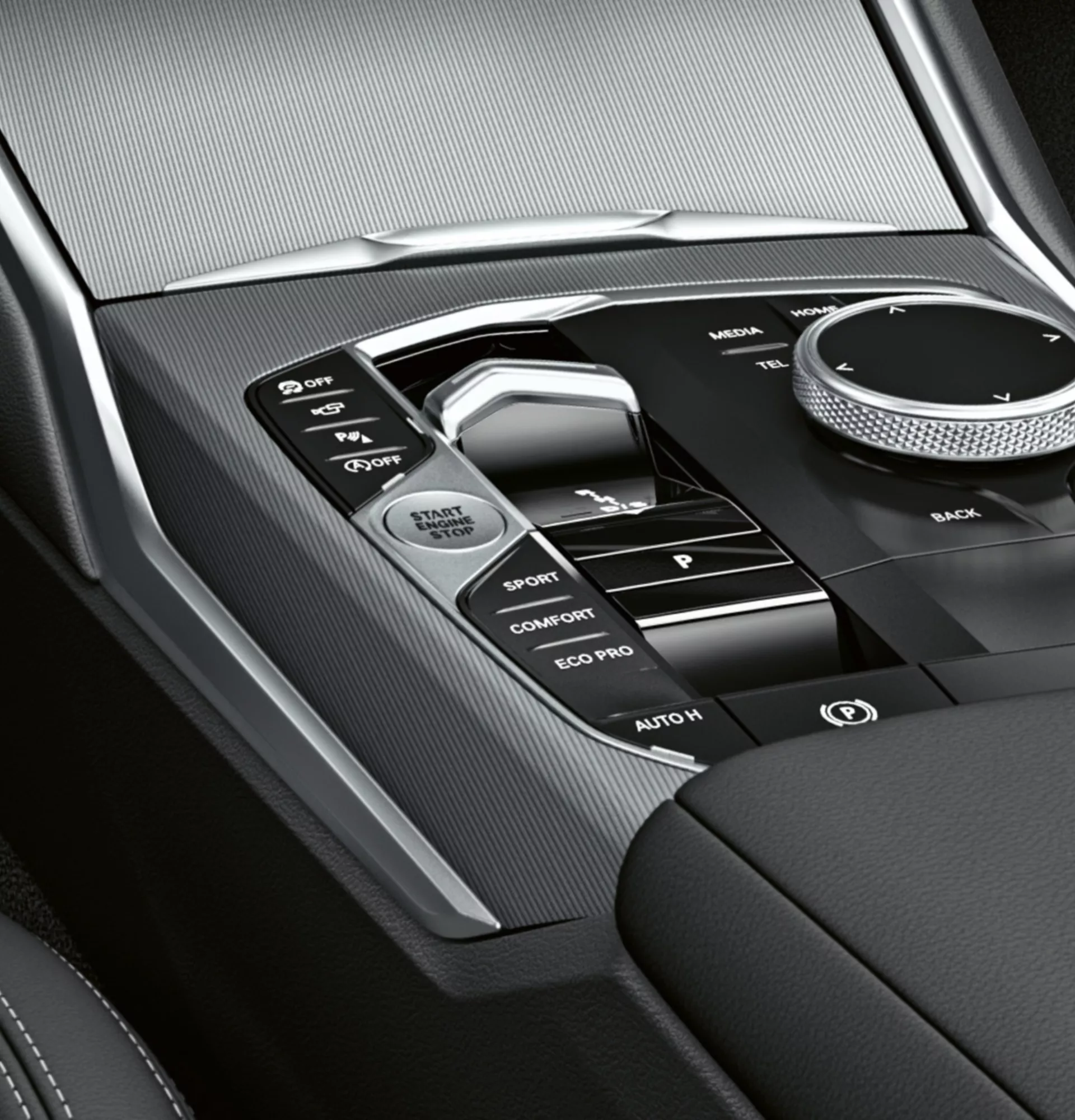 Visualizzazione dei danni interni BMW Elettronica Primo piano della consolle centrale