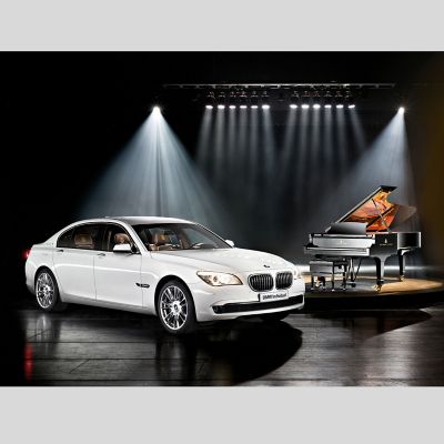 BMW Individual 7 Series Composition inspired by Steinway & Sons with a piano in the background