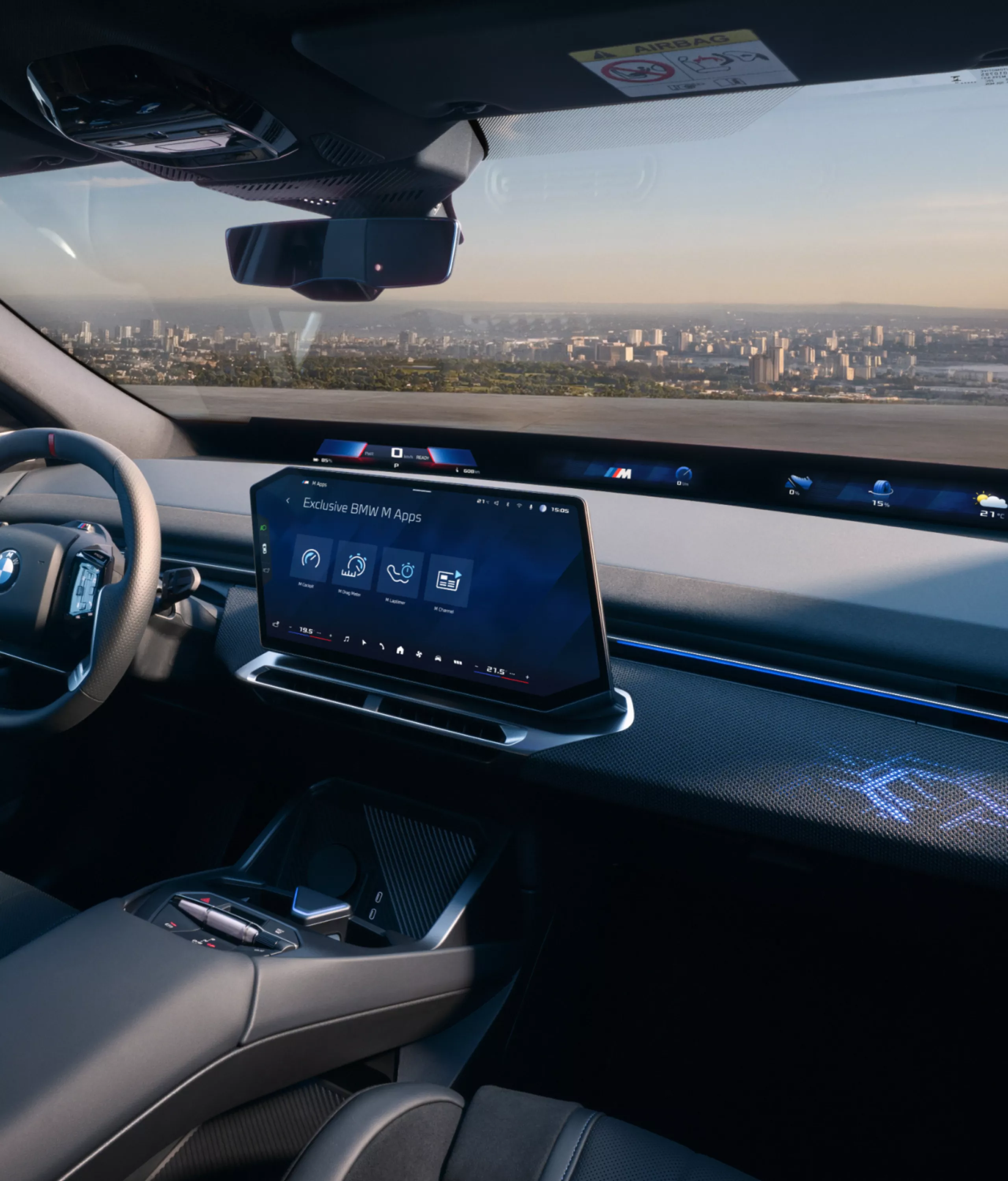 Illuminated BMW iX4 M60 xDrive cockpit with customizable Ambient Lighting