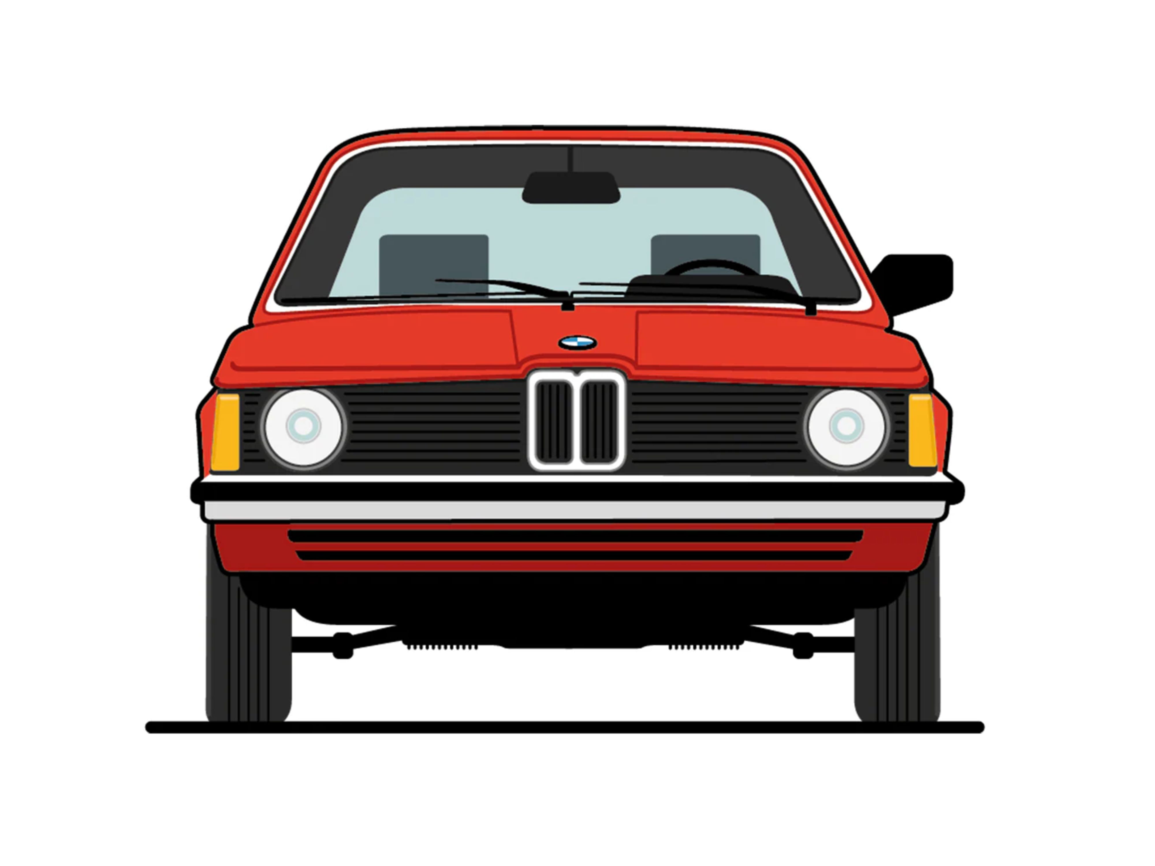 Ilustração BMW Série 3: 1.ª Geração - Frente