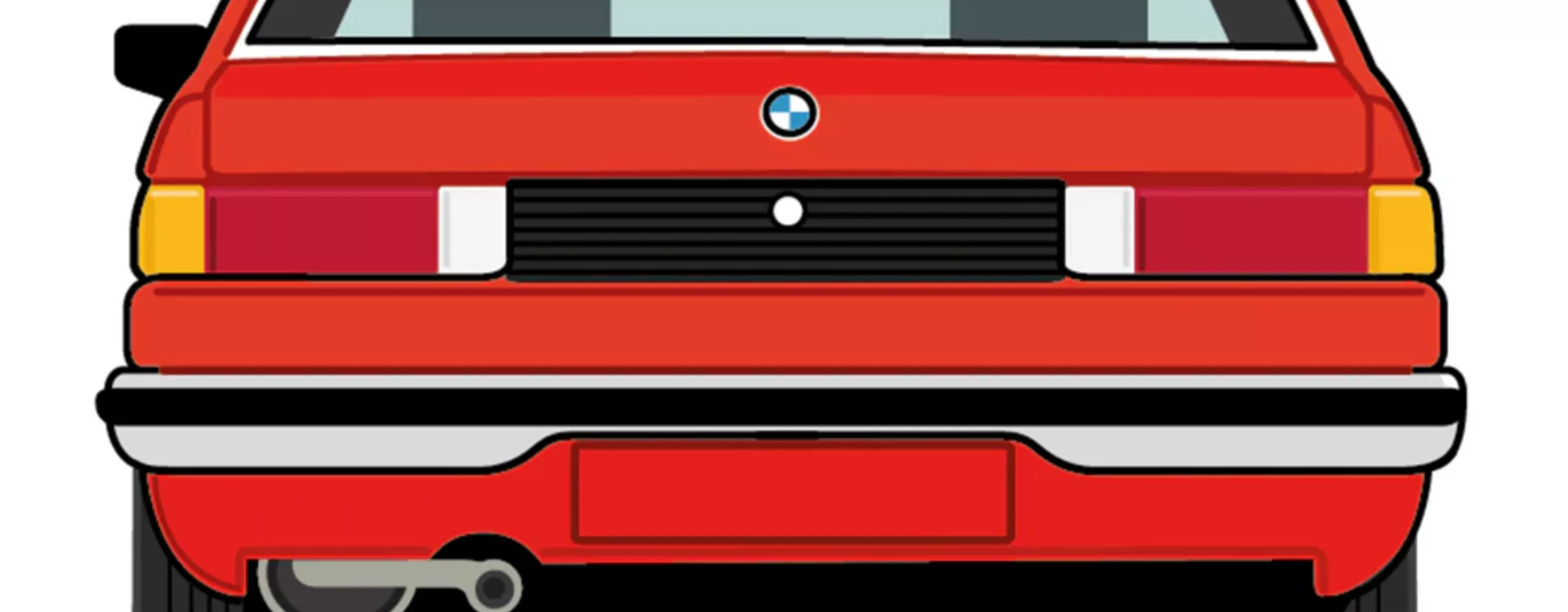 Ilustração BMW Série 3: 1.ª Geração - Traseira