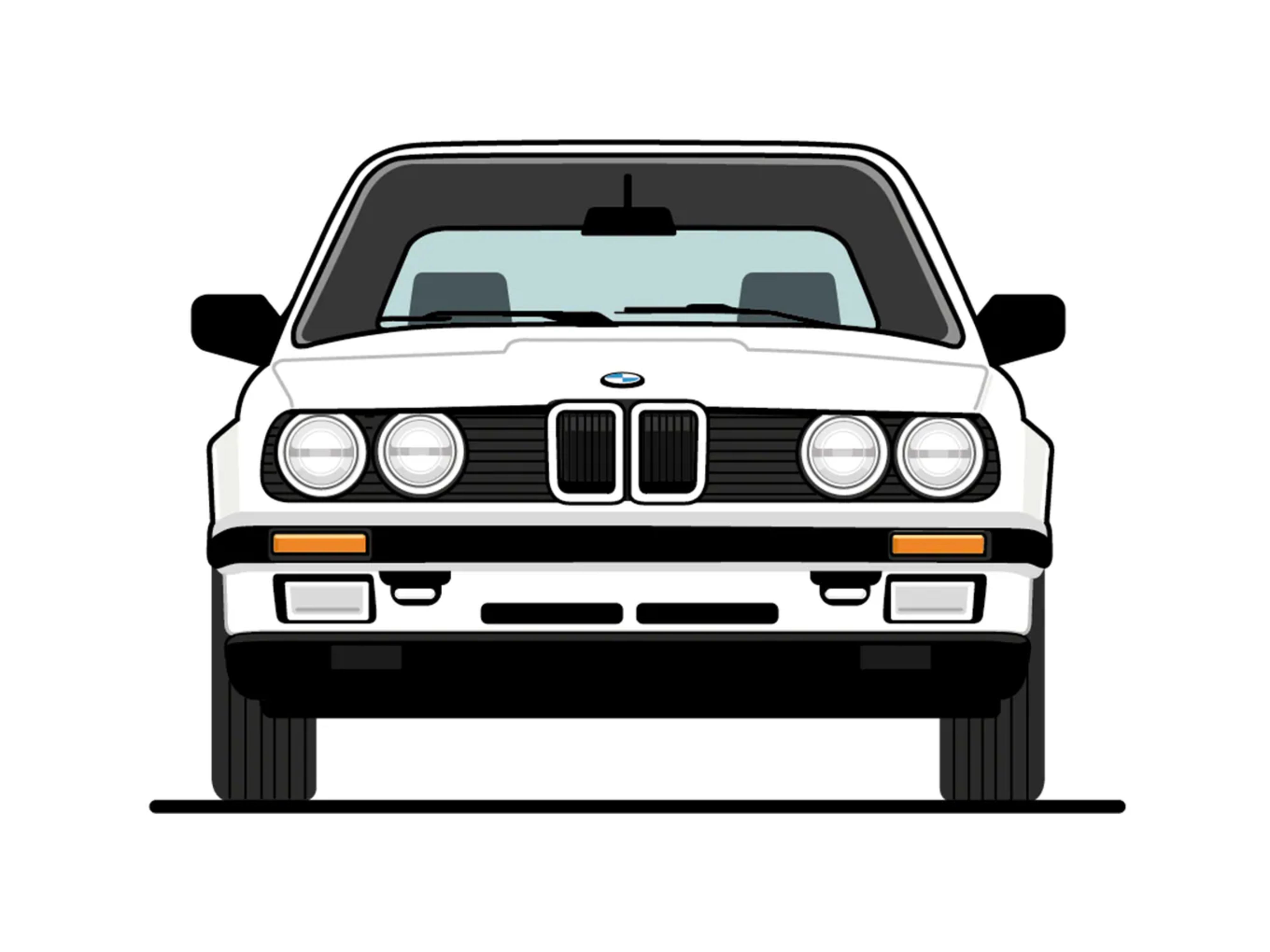 Ilustração BMW Série 3: 2.ª Geração - Frente