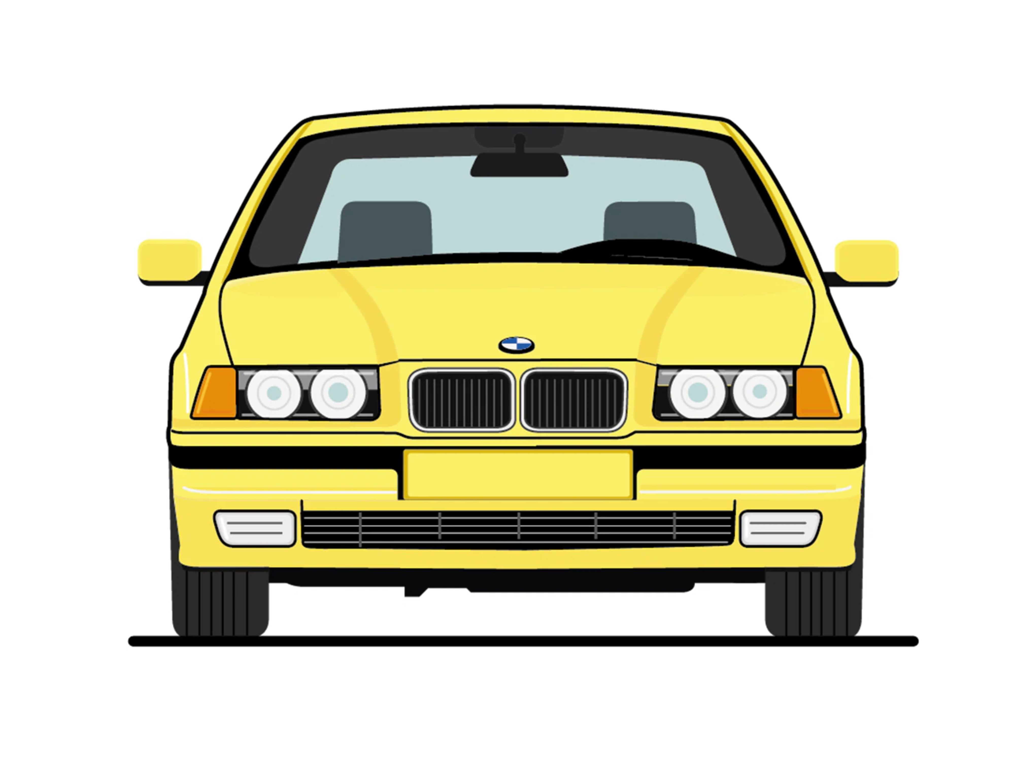 Ilustração BMW Série 3: 3.ª Geração - Frente