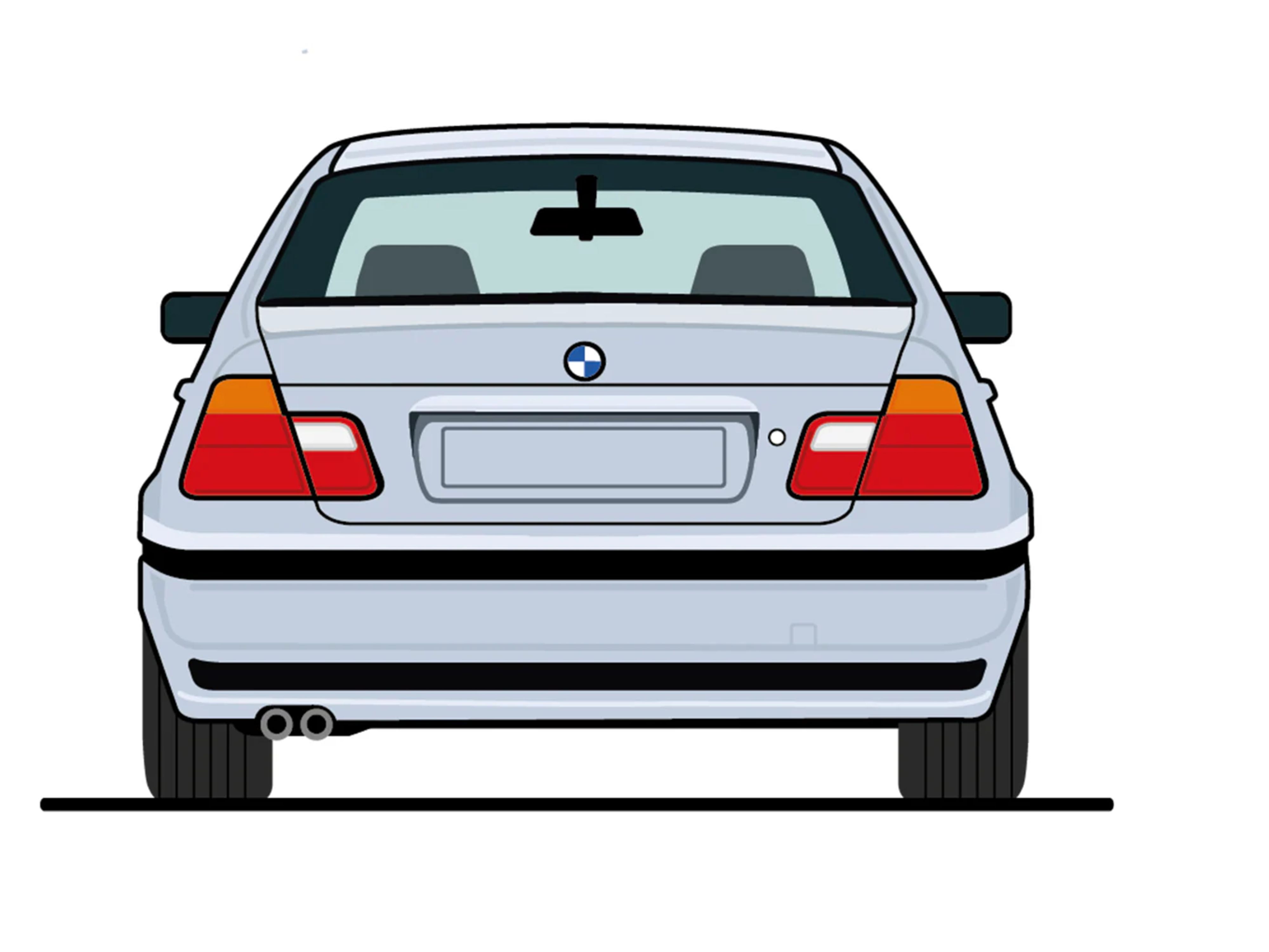 Ilustração BMW Série 3: 4.ª Geração - Traseira