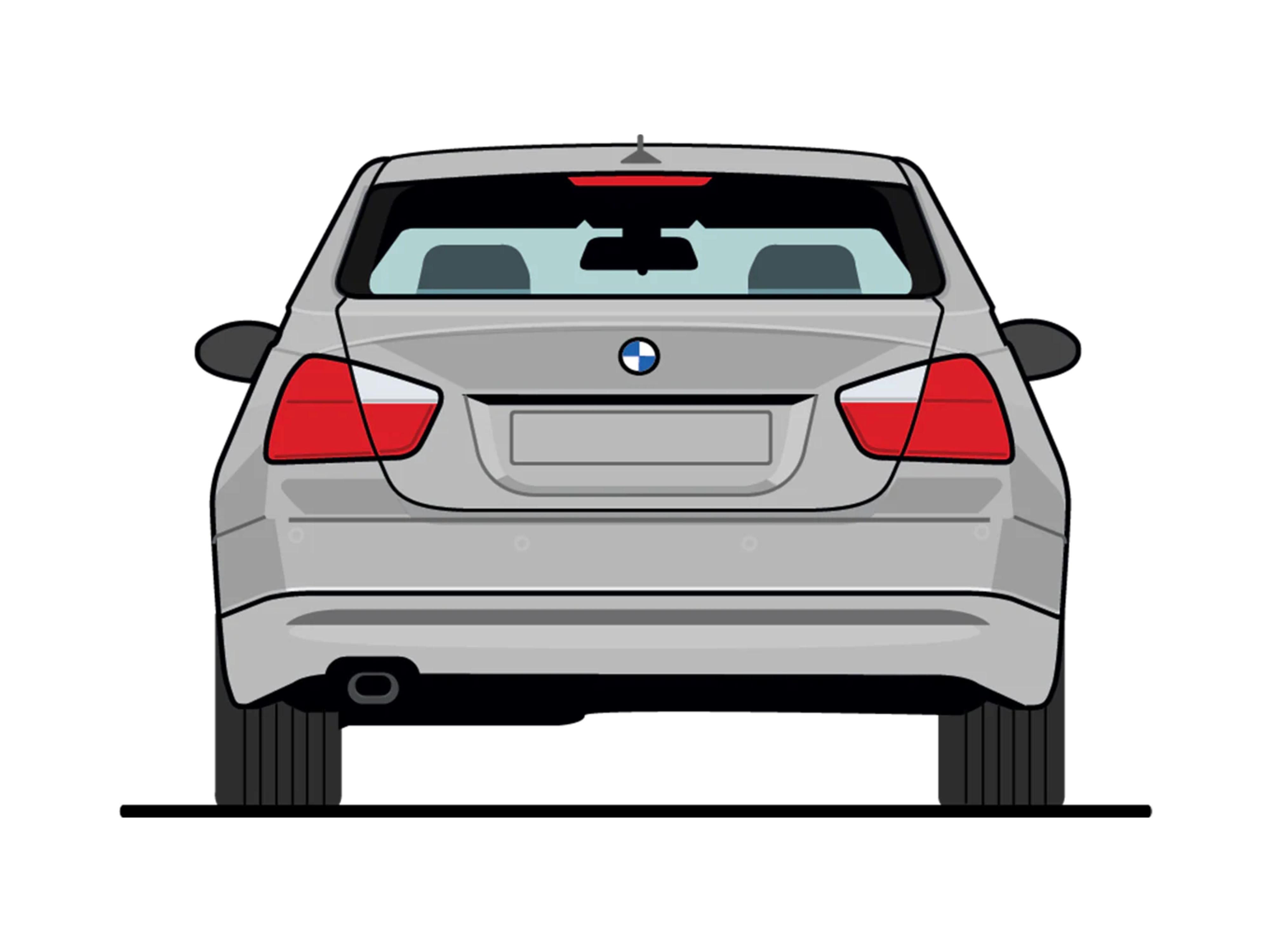 Ilustração BMW Série 3: 5.ª Geração - Traseira