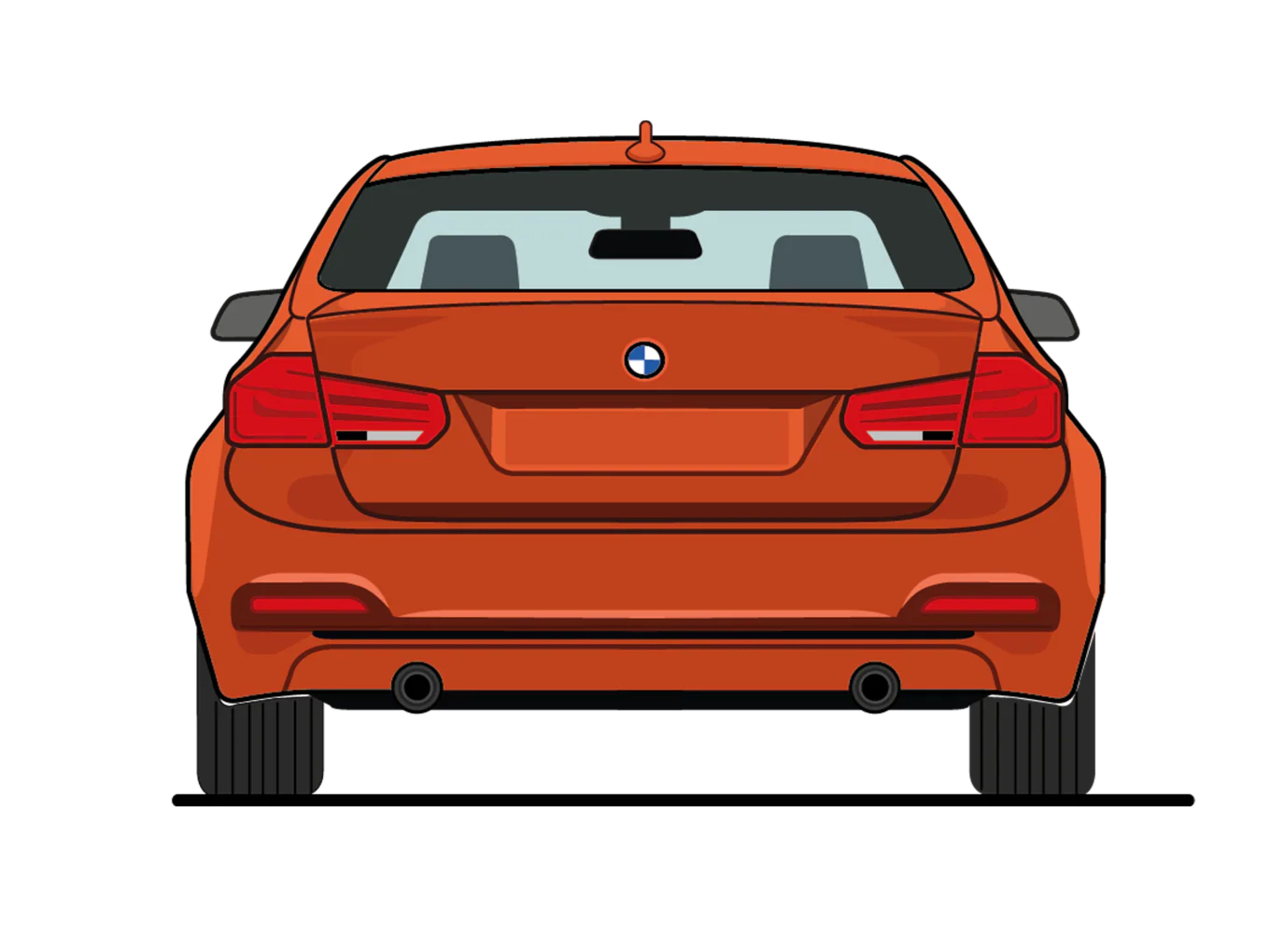 Ilustração BMW Série 3: 6.ª Geração - Traseira