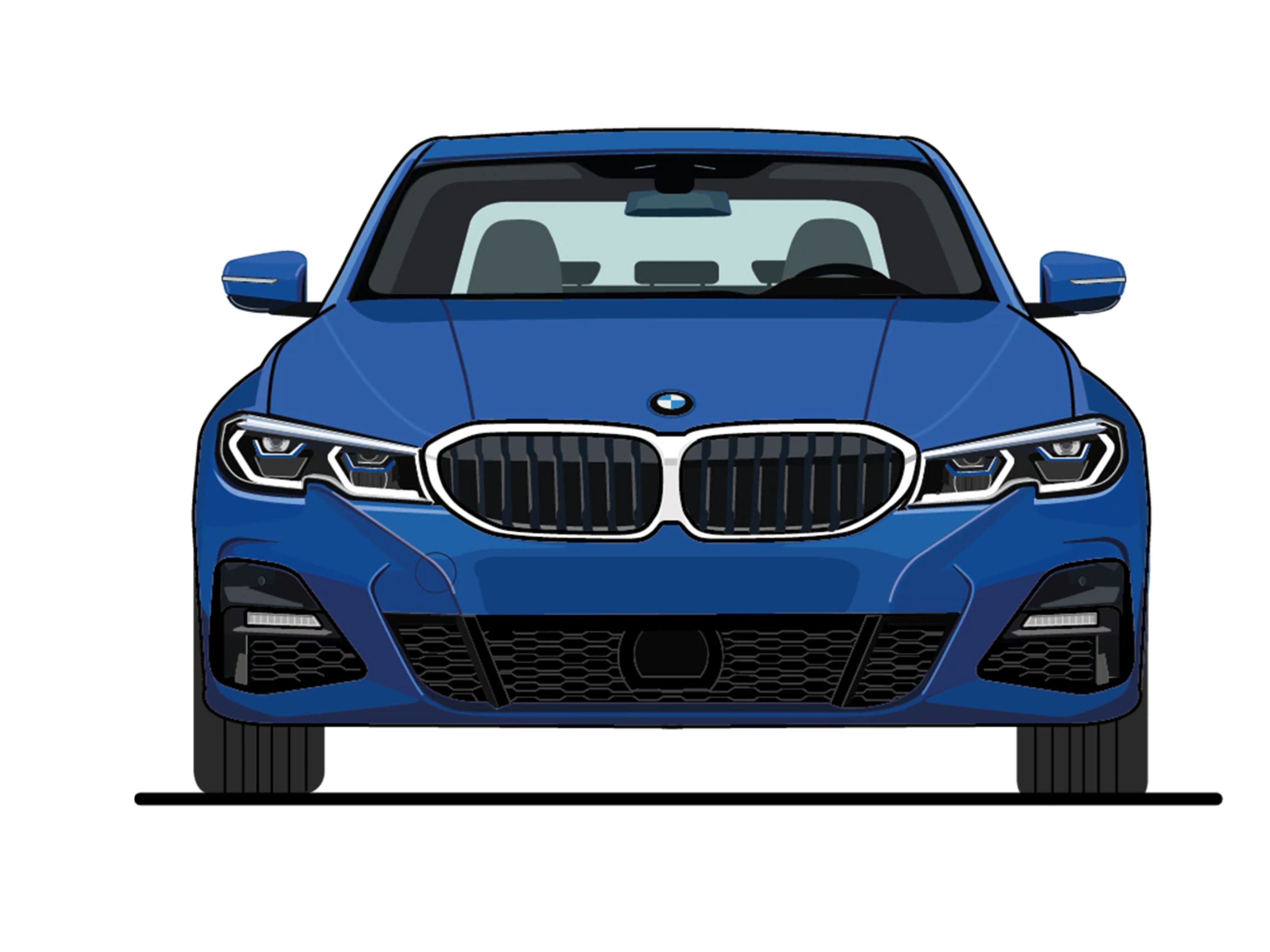 Ilustração BMW Série 3: 7.ª Geração - Frente
