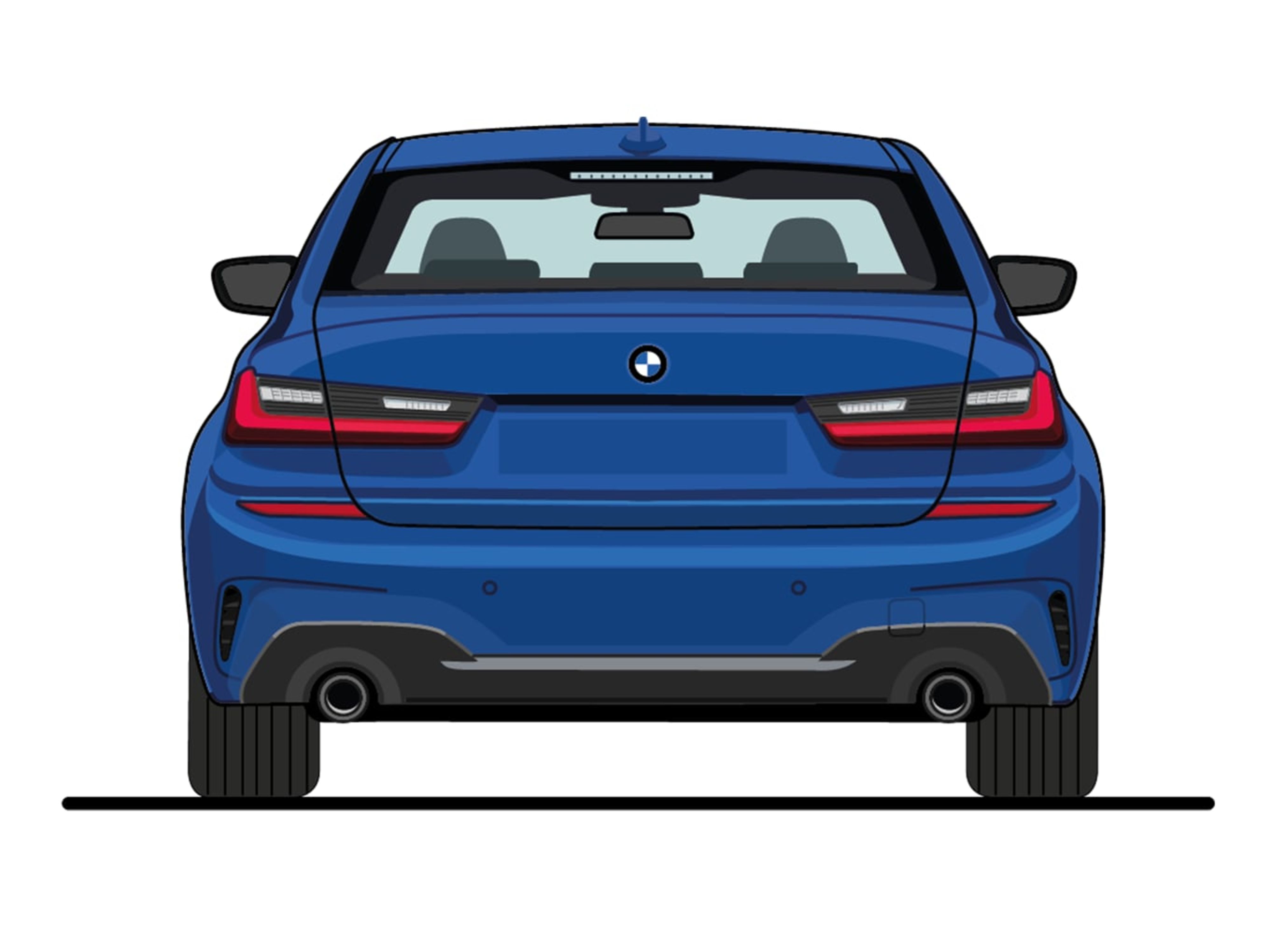 Ilustração BMW Série 3: 7.ª Geração - Traseira