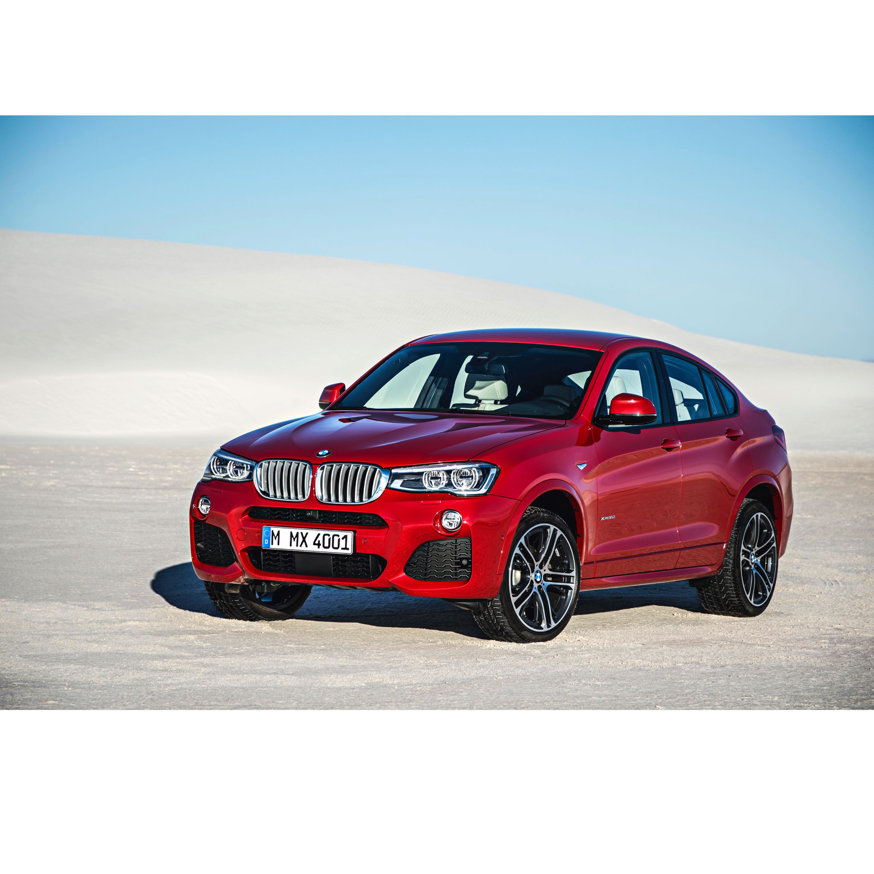 BMW X6 E71 SUV in the midst of a white desert landscape