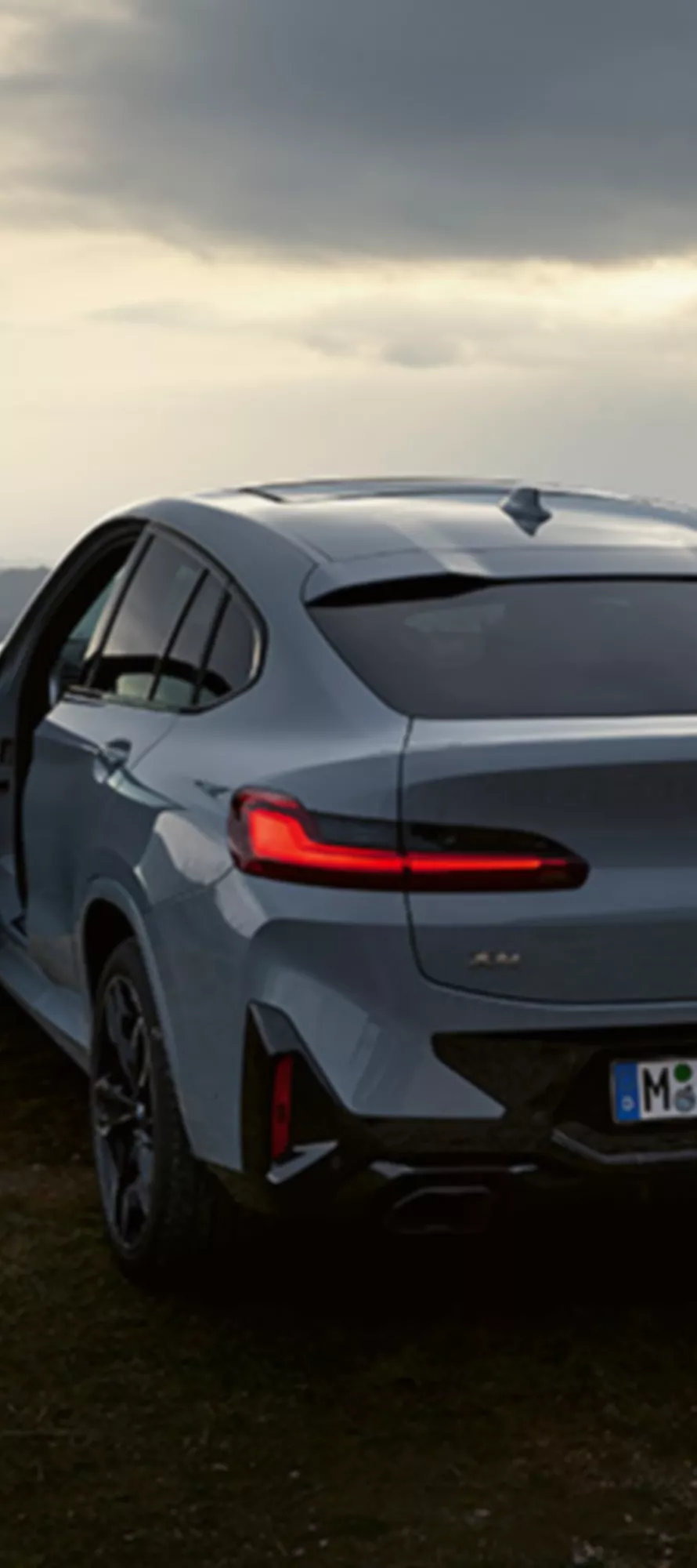 BMW X4 G02 Financial Services Brooklyn Grey three-quarter rear view standing 2021