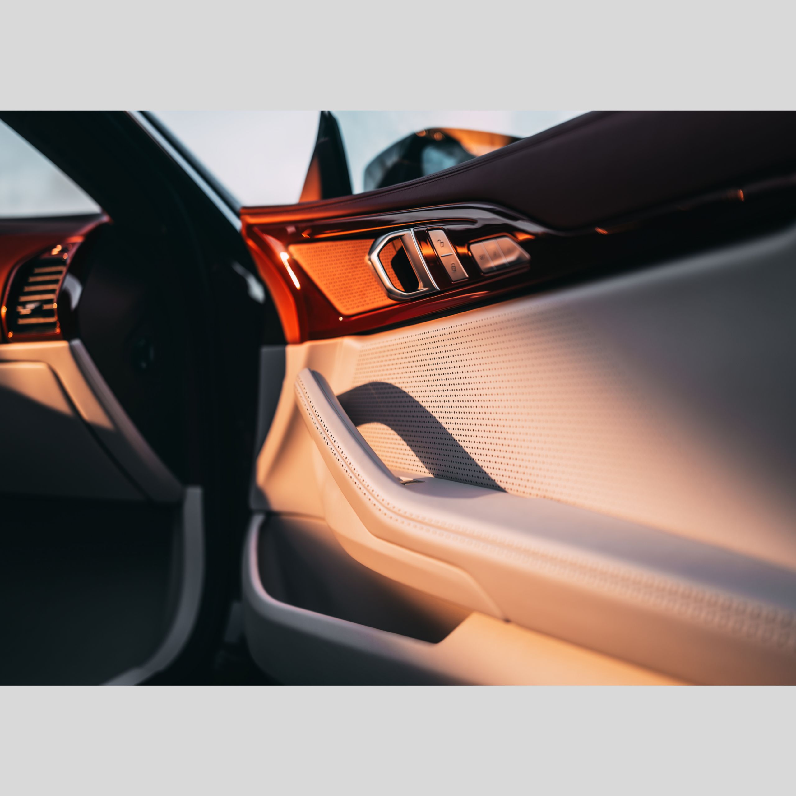 Vue rapprochée du cuir perforé de la BMW Concept Speedtop