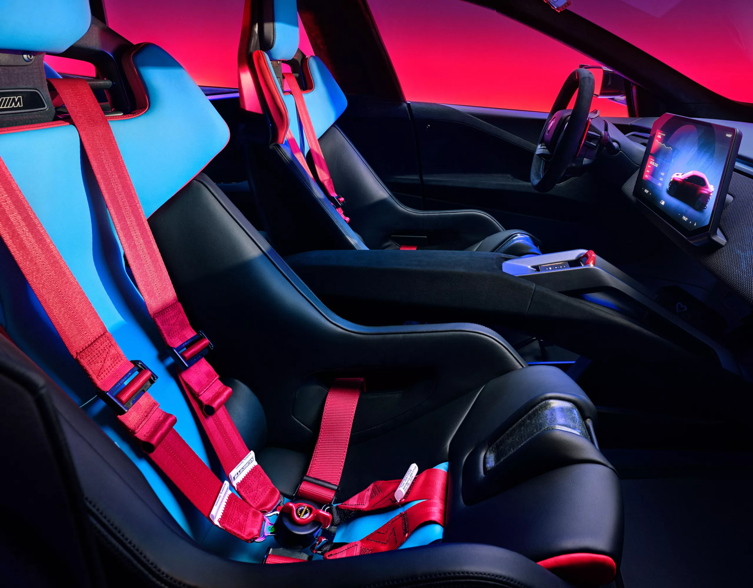 BMW M Concept Neue Klasse sportülések természetes szálakból és bőrből.