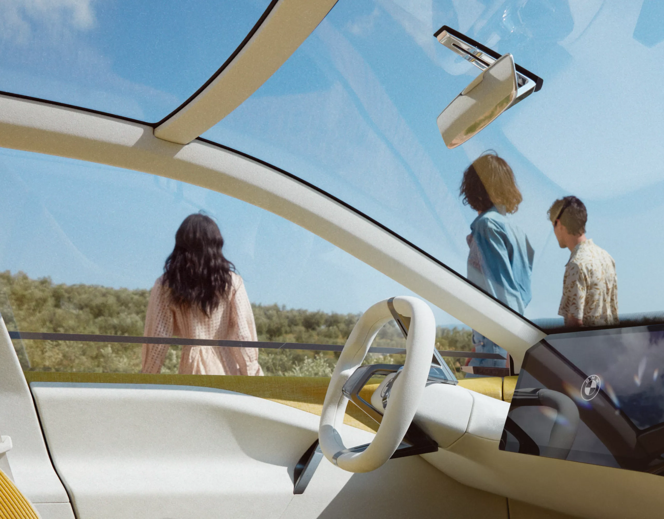  Carro-conceito BMW Vision Neue Classe 2023 Interior BMW Panoramic Vision Display BMW iDrive